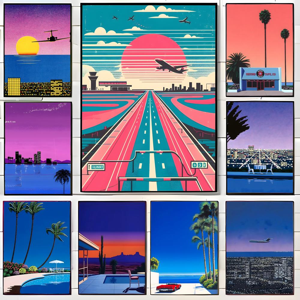 Home Decor Essentials - Illustrazione paesaggistica retrò H-Hiroshi Nagai Poster