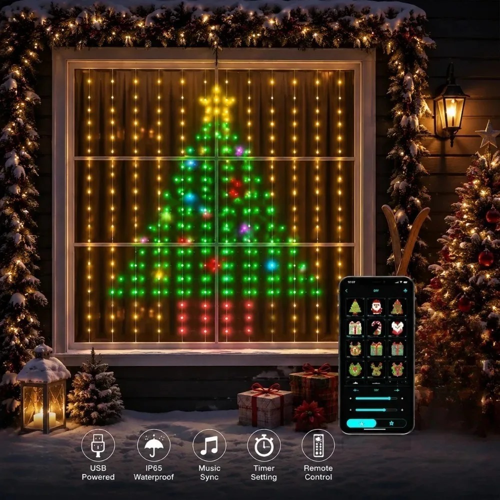 Home Decor Curtain - Luci a Tenda LED Pixel Controllabili