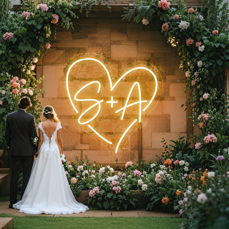 Home Decor Happy - Insegna al neon a LED con