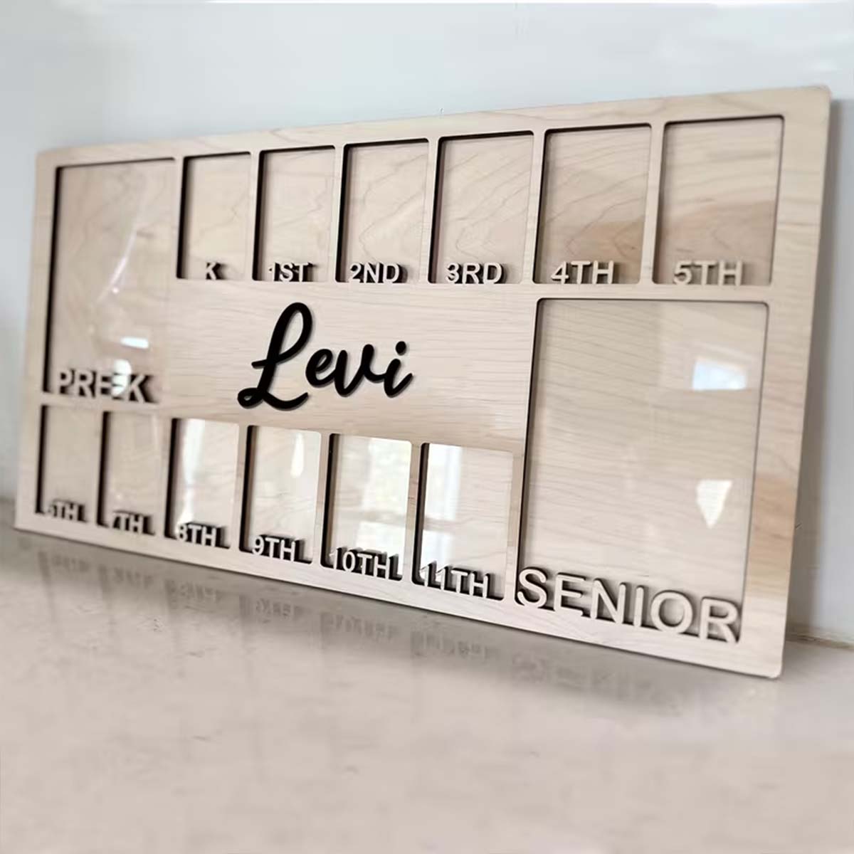 Home Decor Happy - Cornice Fotografica Personalizzata in Legno, Targa