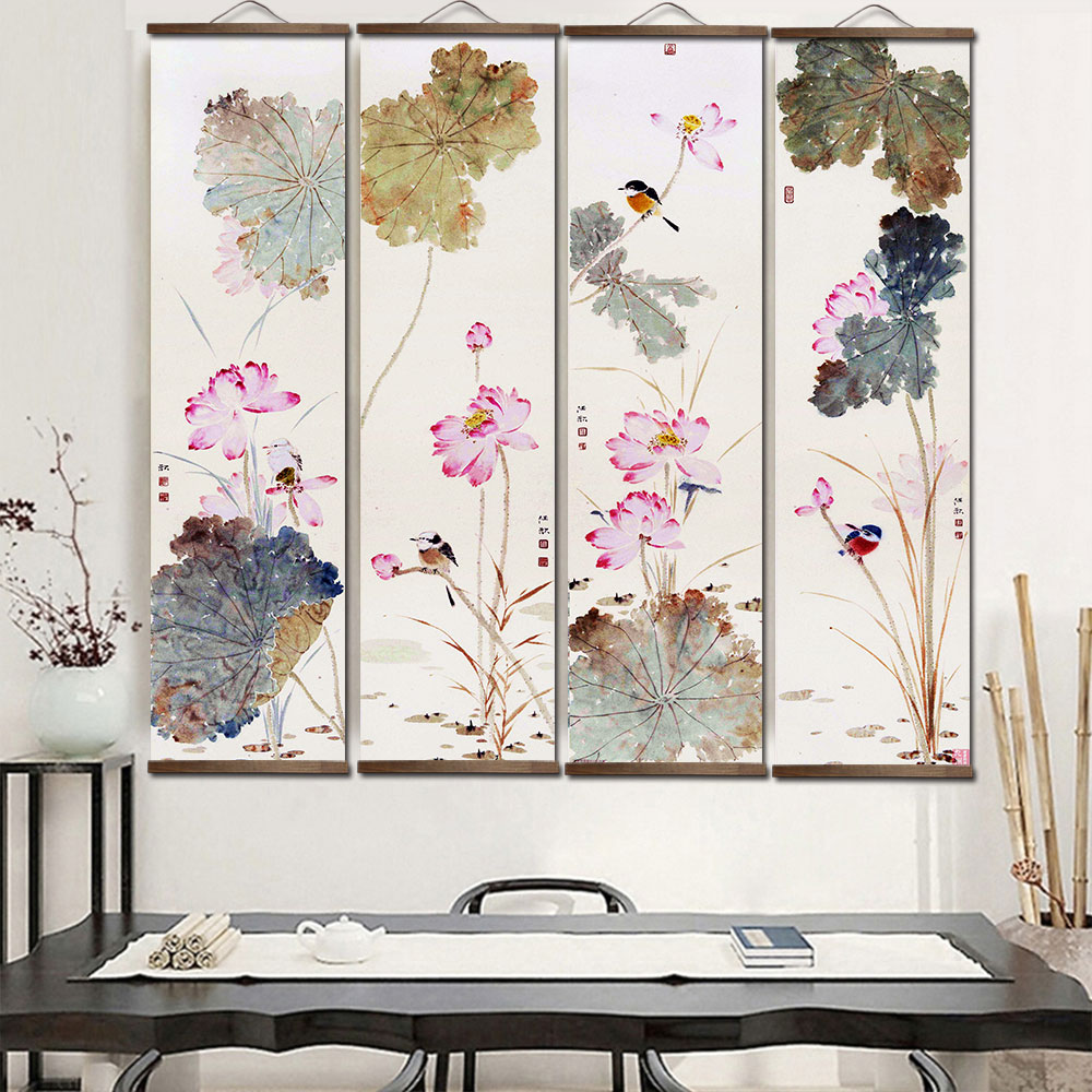 Home Decor Ikea - Stile cinese lotus lotus leaf canvas