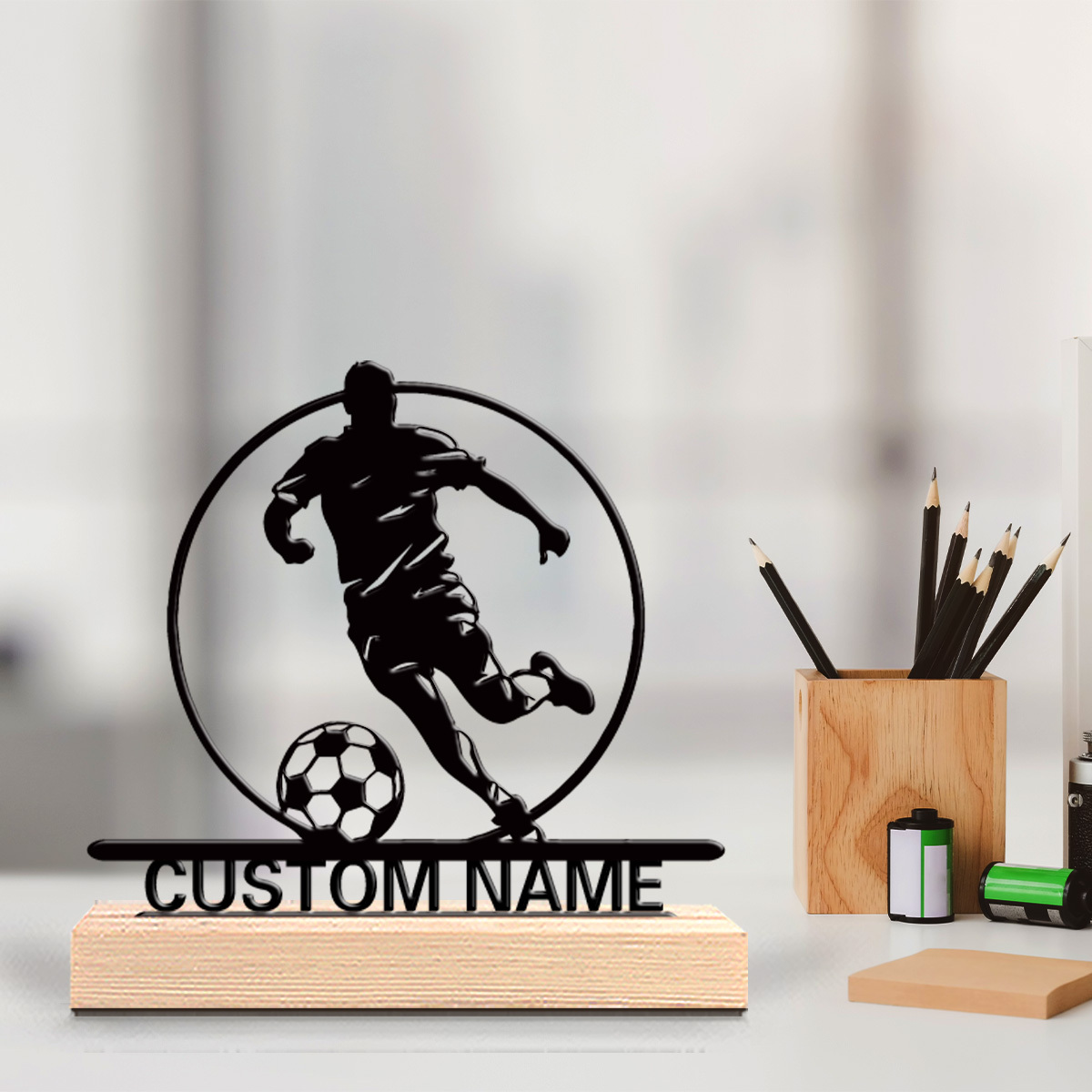 Home Decor Statue - Statua in Metallo Personalizzata di Calciatore