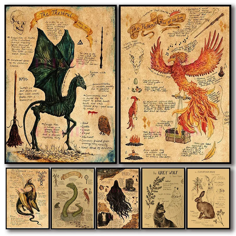 Home Decor Ikea - Retro Animale Unicorno Poster Estetica Dementor