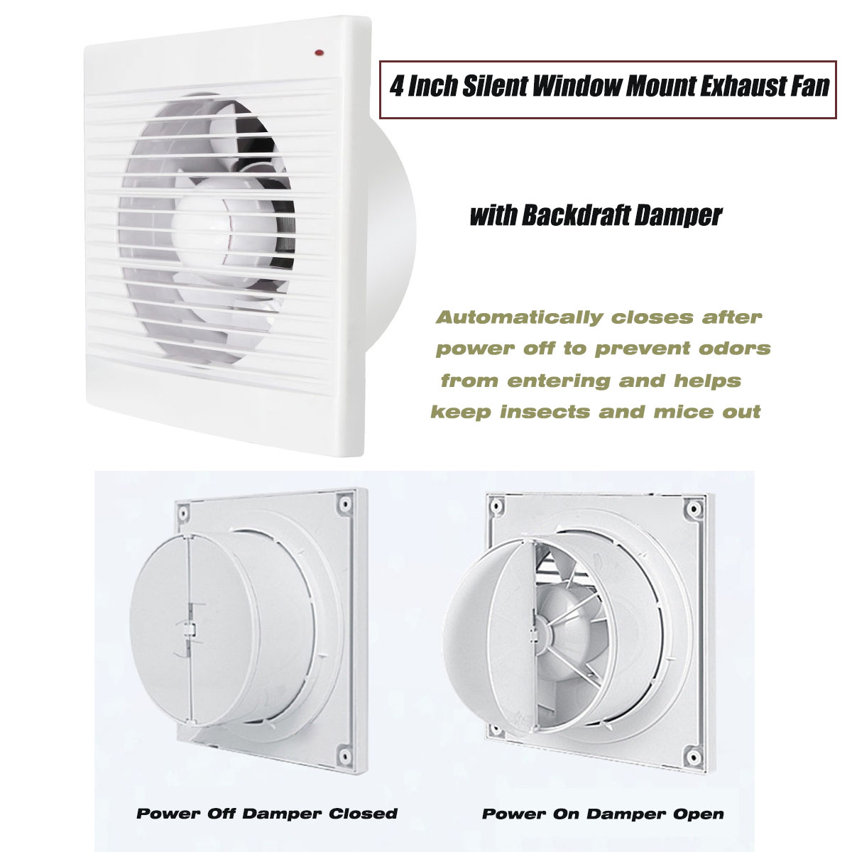 Home Decor Uk - Ventilatore di scarico silenzioso da 4