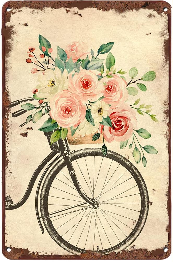 Home Decor Store - AOLDHYY Targa in metallo con bicicletta